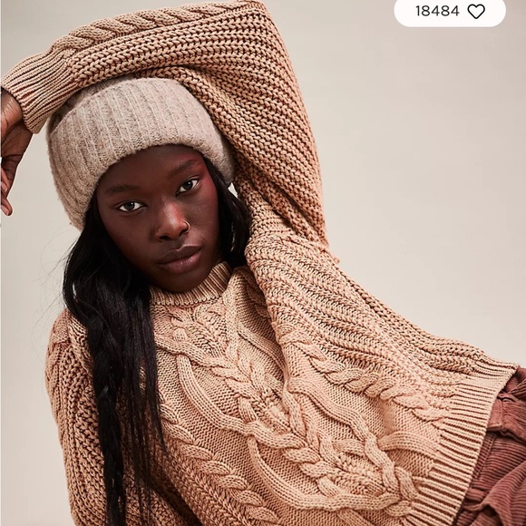 Cable Knit Sweater in Warm Brown - Picture 2 of 4